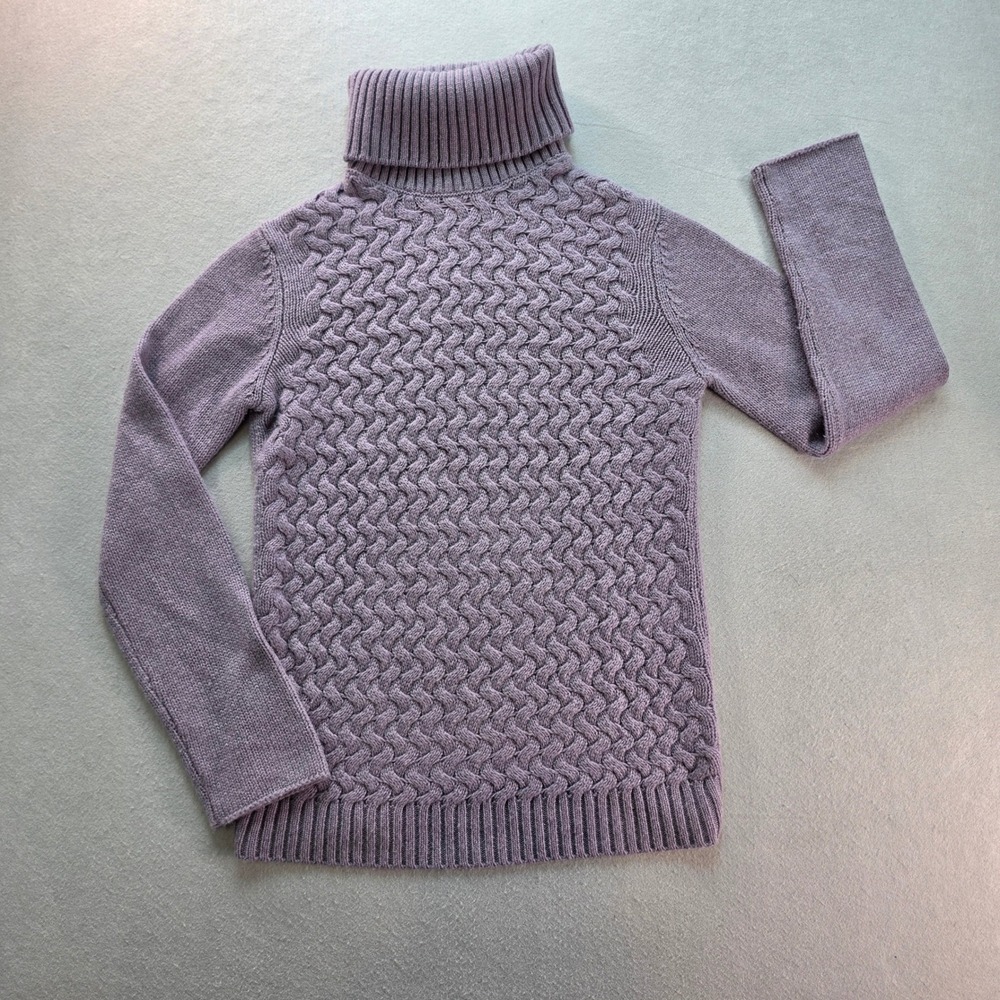 Paul Stuart 100% Cashmere Turtleneck Purple Made Italy Quiet Luxury Sweater S